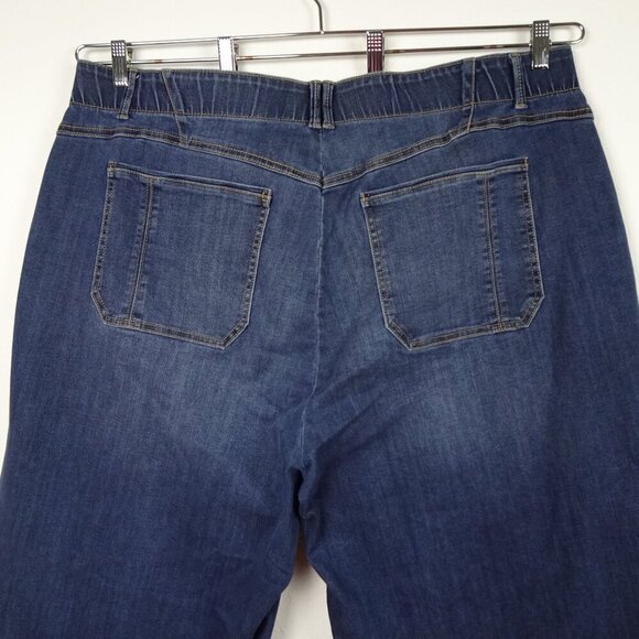 Democracy Wide Leg Jeans Women's Plus Size 22W Blue Denim Stretch High Rise - Picture 6 of 12